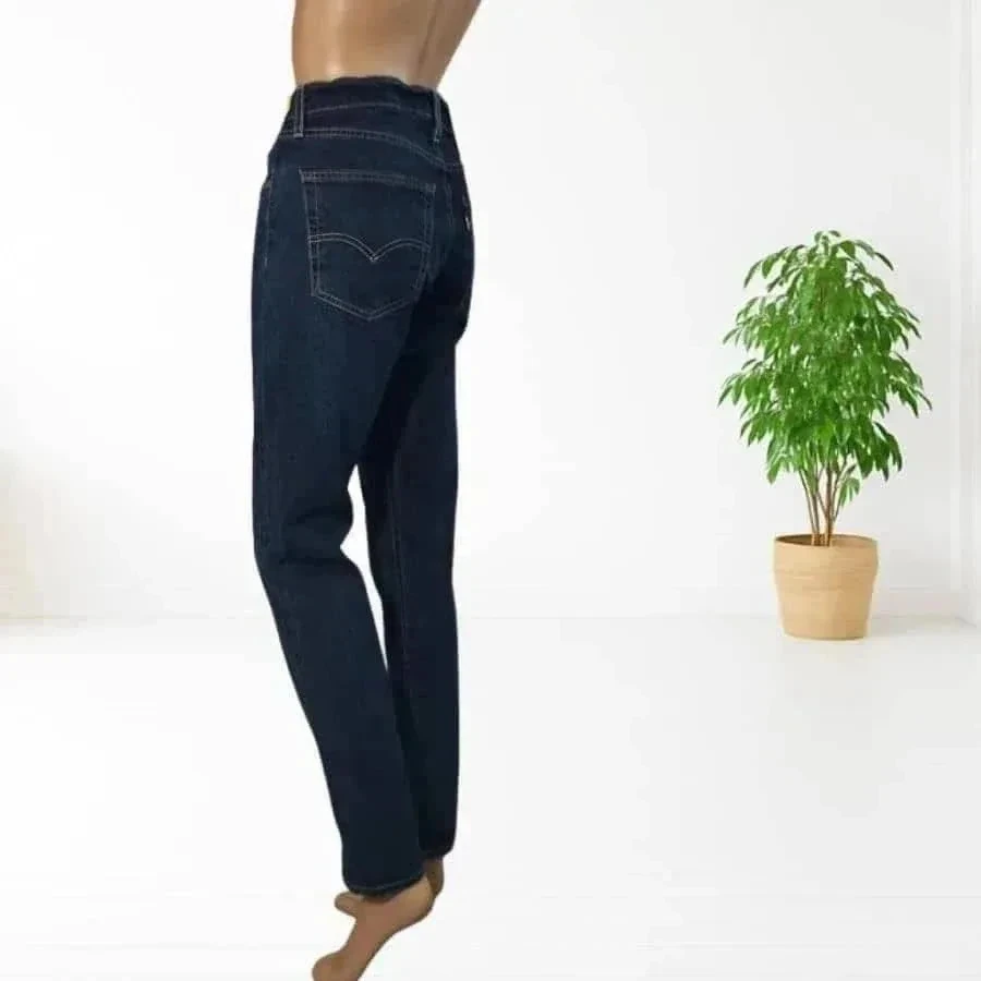 LEVI'S premium 512 - tapered straight fit - high waist - w32 L32 navy blue excellent condition – photo 4